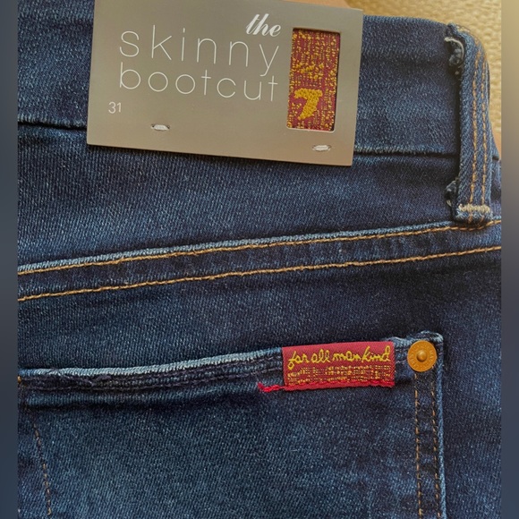 NWT Women’s 7 For All Mankind Jeans The Skinny Bootcut Dark blue size 31 - Picture 7 of 11